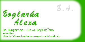 boglarka alexa business card
